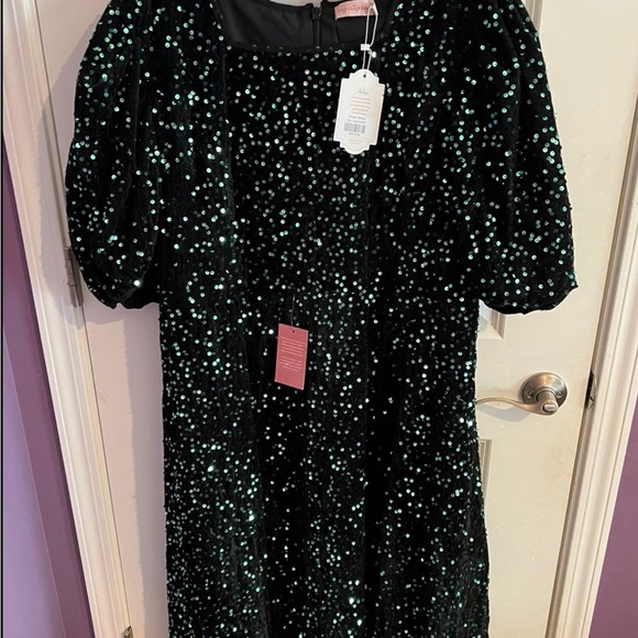 Elegant Green Sequin Dress - Picture 3 of 3